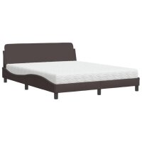 vidaXL Bett mit Matratze Dunkelbraun 160x200 cm Stoff