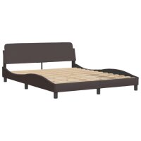 vidaXL Bett mit Matratze Dunkelbraun 160x200 cm Stoff