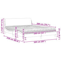 vidaXL Bett mit Matratze Dunkelbraun 160x200 cm Stoff