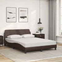 vidaXL Bett mit Matratze Braun 140x200 cm Kunstleder