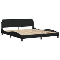 vidaXL Bett mit Matratze Schwarz 180x200 cm Stoff