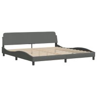 vidaXL Bett mit Matratze Dunkelgrau 200x200 cm Stoff