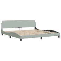 vidaXL Bett mit Matratze Hellgrau 200x200 cm Samt