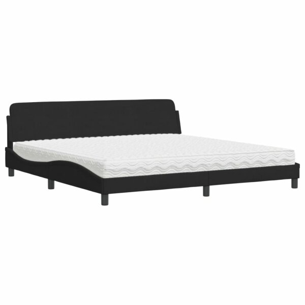 vidaXL Bett mit Matratze Schwarz 200x200 cm Samt