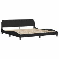 vidaXL Bett mit Matratze Schwarz 200x200 cm Samt