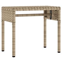 vidaXL Sonnenliege mit Dach und Tisch Beige Poly Rattan