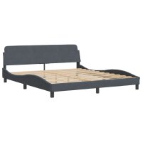 vidaXL Bett mit Matratze Dunkelgrau 180x200 cm Samt