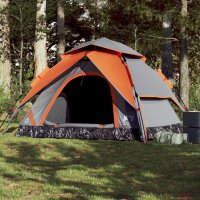 vidaXL Kuppel-Campingzelt 5 Personen Grau und Orange...