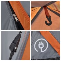 vidaXL Kuppel-Campingzelt 5 Personen Grau und Orange Quick Release