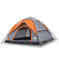vidaXL Kuppel-Campingzelt 5 Personen Grau und Orange...