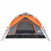 vidaXL Kuppel-Campingzelt 5 Personen Grau und Orange Quick Release