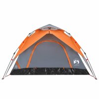 vidaXL Kuppel-Campingzelt 5 Personen Grau und Orange Quick Release