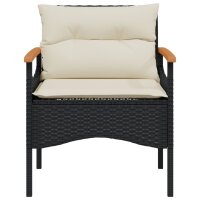 vidaXL 4-tlg. Garten-Sofagarnitur mit Kissen Schwarz Poly Rattan