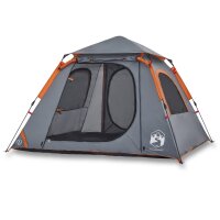 vidaXL Kuppel-Campingzelt 4 Personen Grau und Orange...
