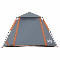 vidaXL Kuppel-Campingzelt 4 Personen Grau und Orange Quick Release