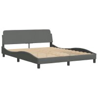 vidaXL Bett mit Matratze Dunkelgrau 160x200 cm Stoff