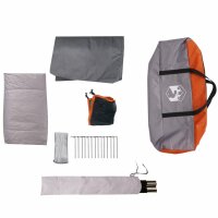 vidaXL Campingzelt mit Vorzelt 4 Personen Grau und Orange Wasserfest