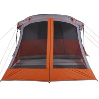 vidaXL Campingzelt mit Vorzelt 4 Personen Grau und Orange Wasserfest