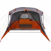 vidaXL Campingzelt mit Vorzelt 4 Personen Grau und Orange Wasserfest