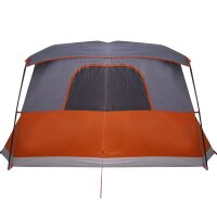 vidaXL Campingzelt mit Vorzelt 4 Personen Grau und Orange Wasserfest