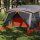 vidaXL Campingzelt mit Vorzelt 4 Personen Grau und Orange Wasserfest