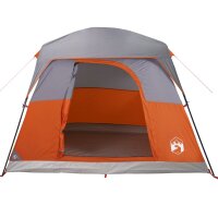 vidaXL Campingzelt 4 Personen Grau und Orange Wasserdicht