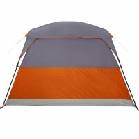 vidaXL Campingzelt 4 Personen Grau und Orange Wasserdicht