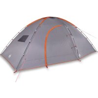 vidaXL Campingzelt 8 Personen Grau und Orange Wasserdicht