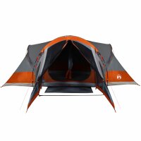 vidaXL Tipi-Familienzelt 8 Personen Grau und Orange Wasserdicht