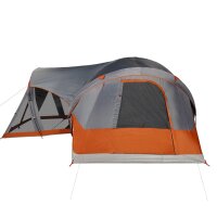 vidaXL Tipi-Familienzelt 8 Personen Grau und Orange Wasserdicht