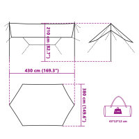 vidaXL Tarp Gr&uuml;n 430x380x210 cm Wasserdicht