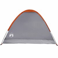 vidaXL Kuppel-Campingzelt 4 Personen Grau und Orange Wasserdicht