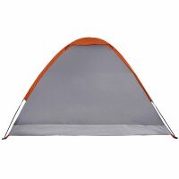 vidaXL Kuppel-Campingzelt 4 Personen Grau und Orange Wasserdicht