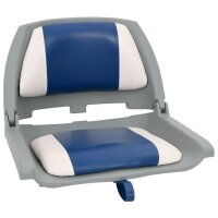vidaXL 2-tlg. Bootssitz-Set Klappbar mit Polster in Blau-Wei&szlig;