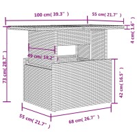 vidaXL 9-tlg. Garten-Sofagarnitur mit Kissen Grau Poly Rattan