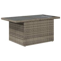 vidaXL 6-tlg. Garten-Sofagarnitur mit Kissen Grau Poly Rattan