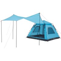 vidaXL Kuppel-Campingzelt 5 Personen Blau Quick Release