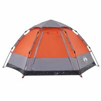 vidaXL Campingzelt 4 Personen Grau und Orange Quick Release