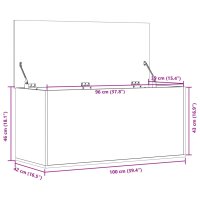 vidaXL Truhe Betongrau 100x42x46 cm Holzwerkstoff