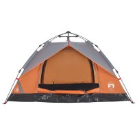 vidaXL Kuppel-Campingzelt 2 Personen Grau und Orange Quick Release