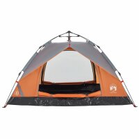 vidaXL Kuppel-Campingzelt 2 Personen Grau und Orange Quick Release