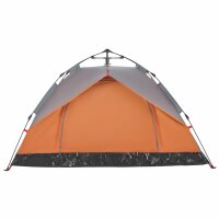 vidaXL Kuppel-Campingzelt 2 Personen Grau und Orange Quick Release