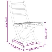 vidaXL Gartenst&uuml;hle 4 Stk. Klappbar 43x54x88 cm Bambus