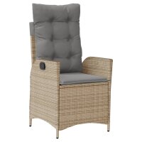 vidaXL 5-tlg. Garten-Essgruppe mit Kissen Beige Poly Rattan