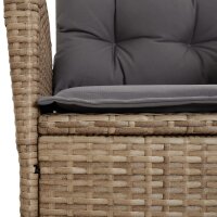 vidaXL 5-tlg. Garten-Essgruppe mit Kissen Beige Poly Rattan