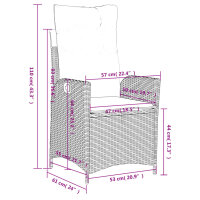 vidaXL 5-tlg. Garten-Essgruppe mit Kissen Beige Poly Rattan