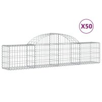 vidaXL Gabionen mit Hochbogen 50 Stk. 200x30x40/60 cm...