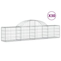 vidaXL Gabionen mit Hochbogen 30 Stk. 200x30x40/60 cm...