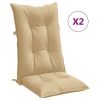 vidaXL Hochlehner-Auflagen 2 Stk. Melange Beige 120x50x7...