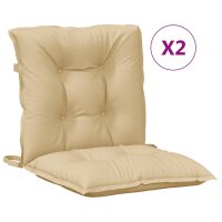 vidaXL Niedriglehner-Auflagen 2 Stk. Melange Beige...